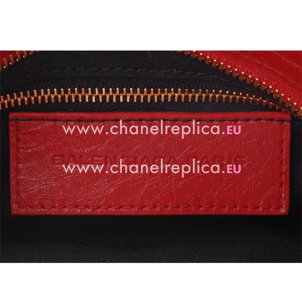 Balenciage City Lambskin Gold hardware Classic Mini Bag Poppy Red B4545115