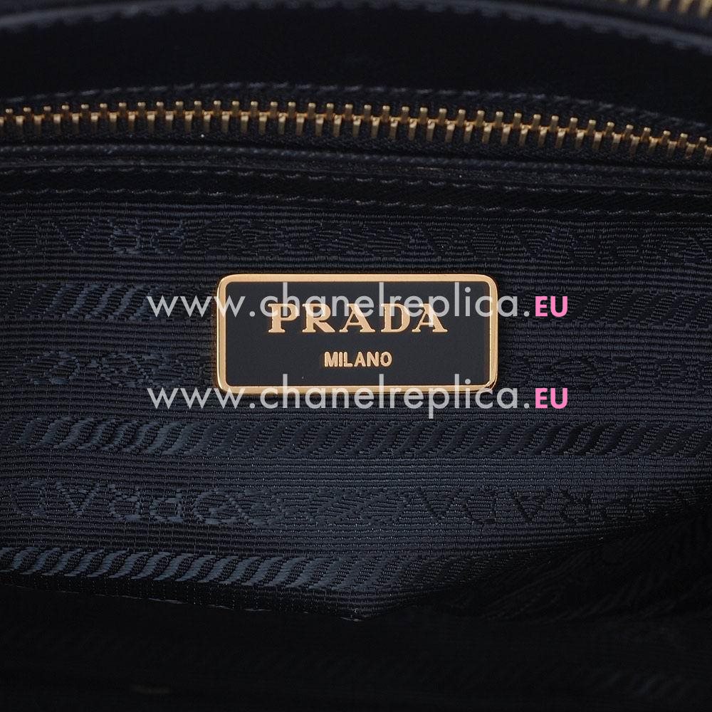 Prada Saffiano Lux Triangle Logo Small Bag In Black PR506589