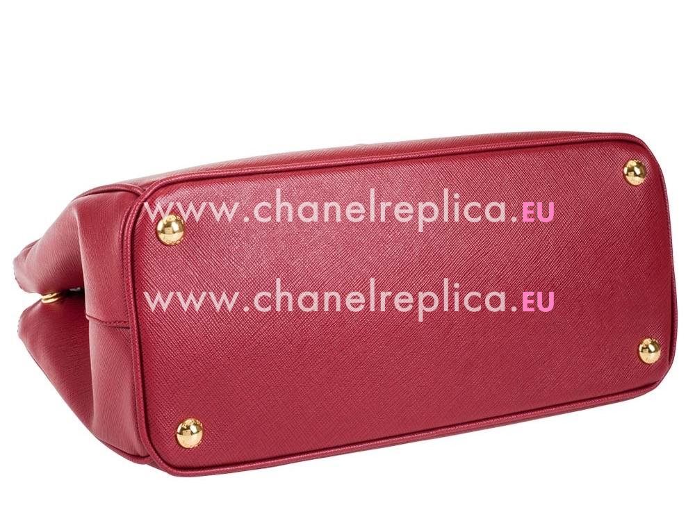 Prada Saffiano Lux Medium Cowhide Handbag In Red PR503171