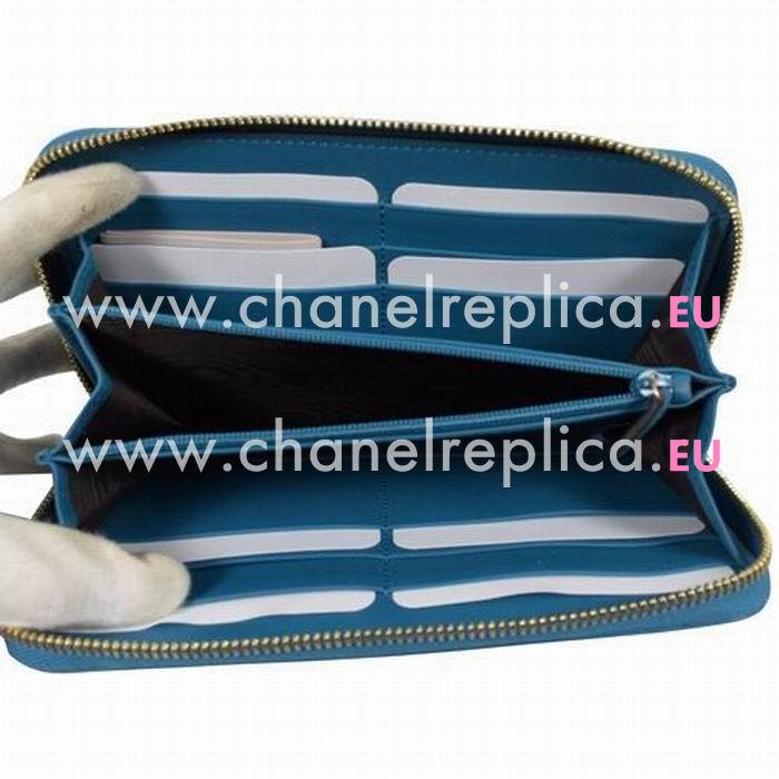 Gucci Classic GG Logo Calfskin Wallet Bag In Blue G6111518