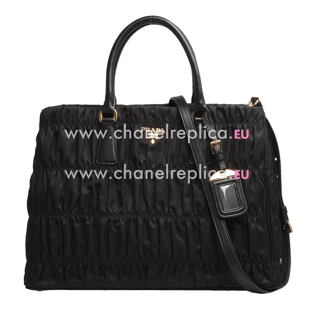 Prada Nylon Tessuto Gaufre Large Tote In Black PR565811