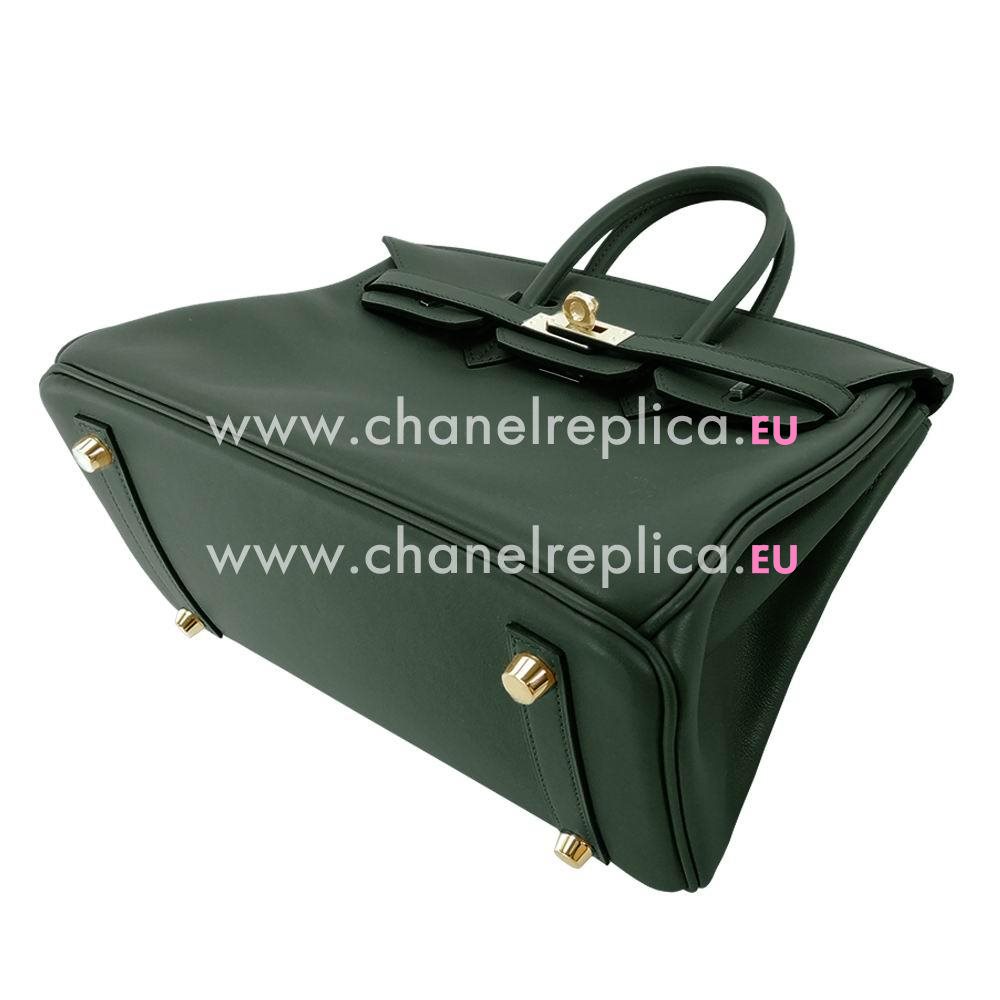 Hermes Birkin 25cm Swift Calfskin Handbag Black Green H7041806