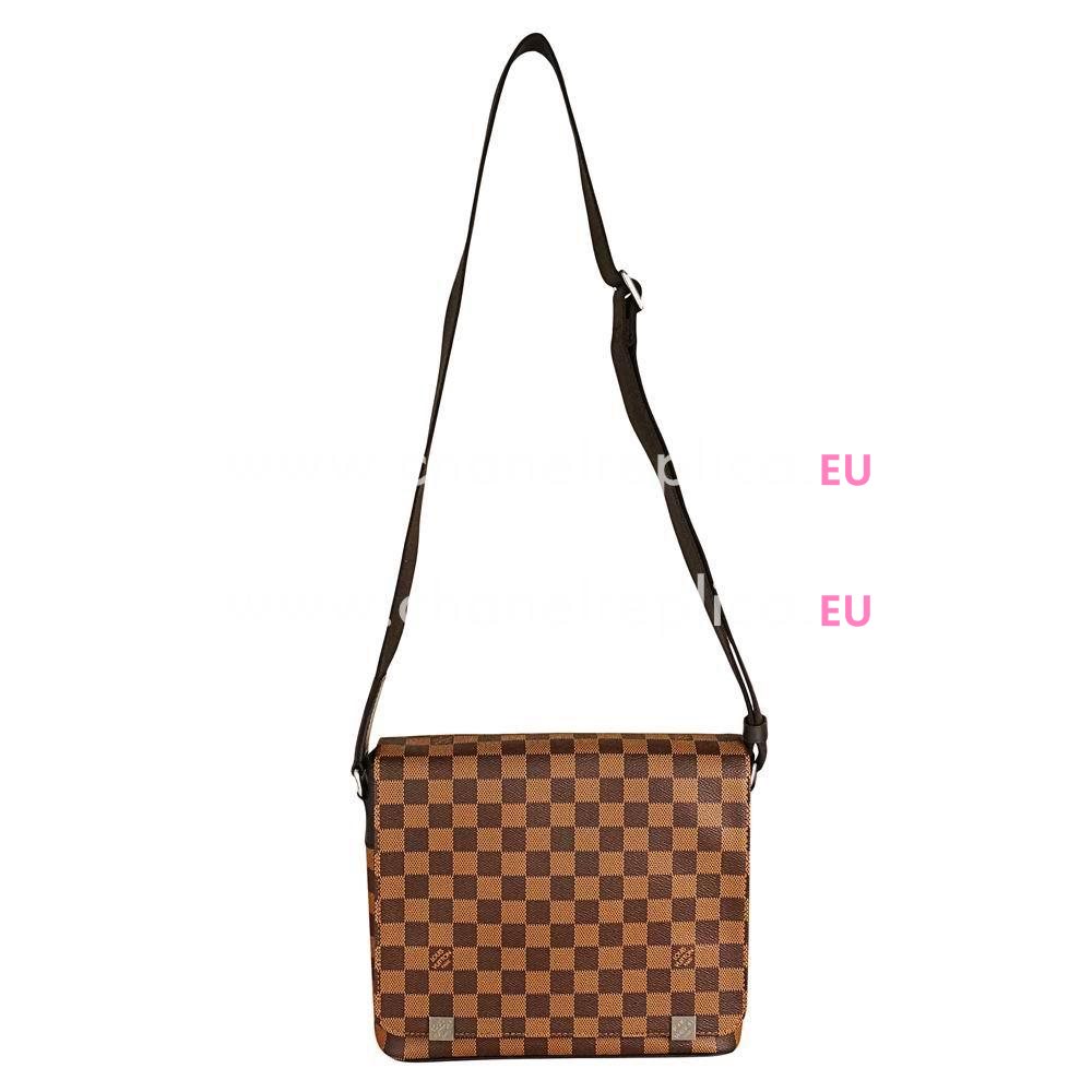 Louis Vuitton Damier Ebene Canvas District PM Cross Body Shoulder Handbag N41031