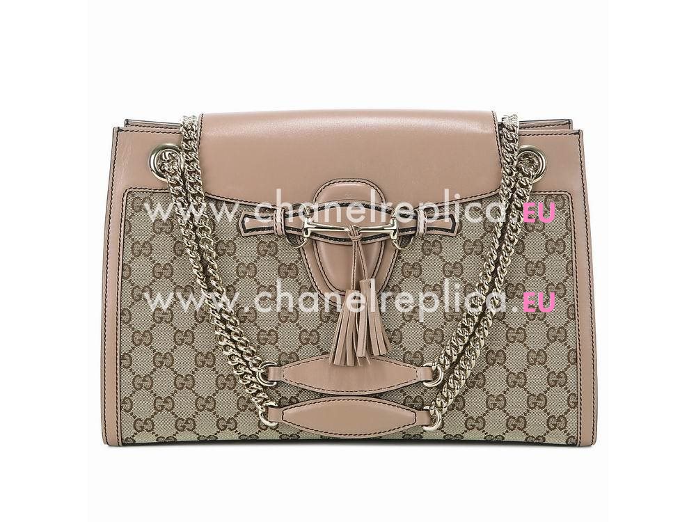 Gucci Emily Guccissima Classic GG Leather shoulder Bag In Pink G295403