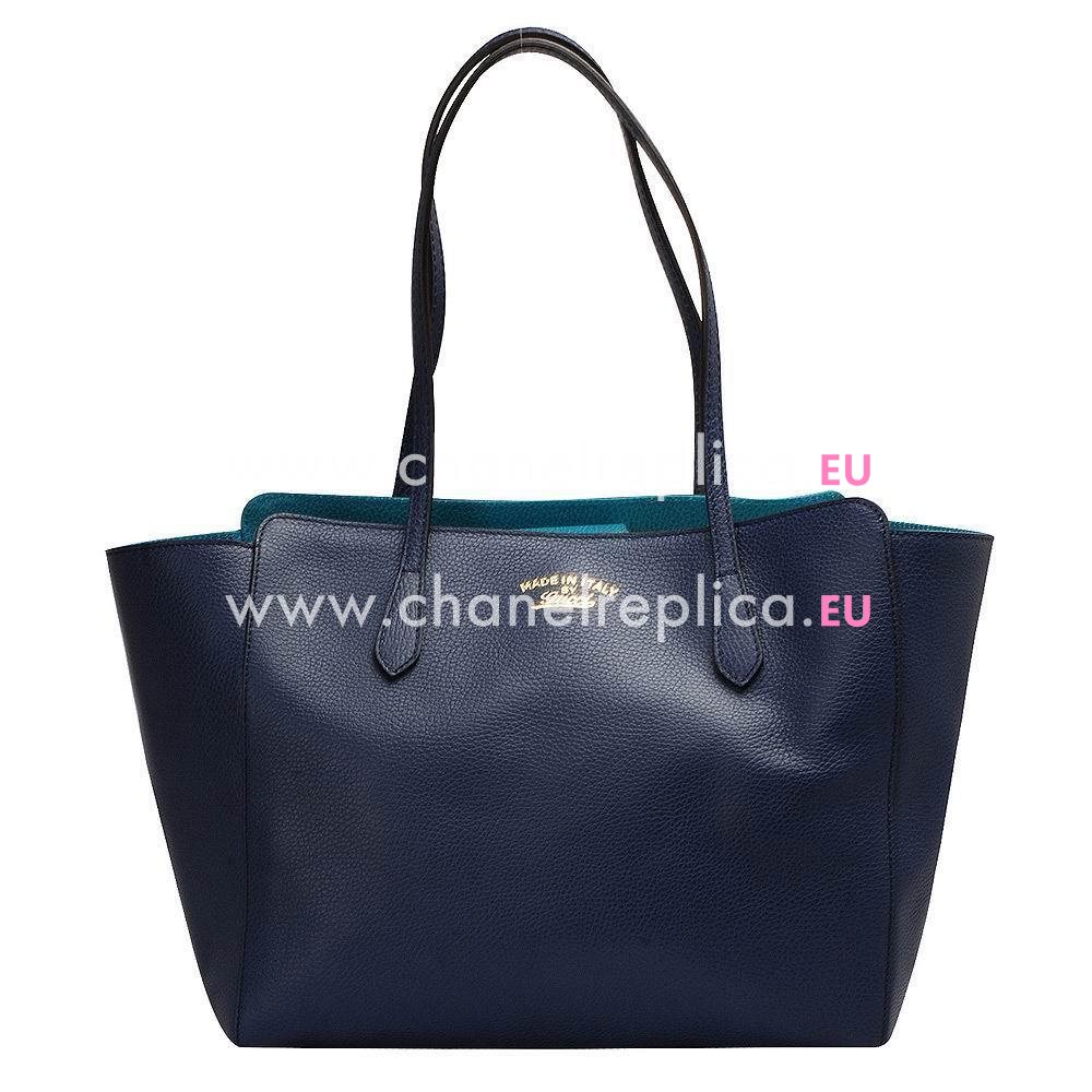Gucci Swing Caviar Calfskin Leather Bag In Dark Blue G5458704