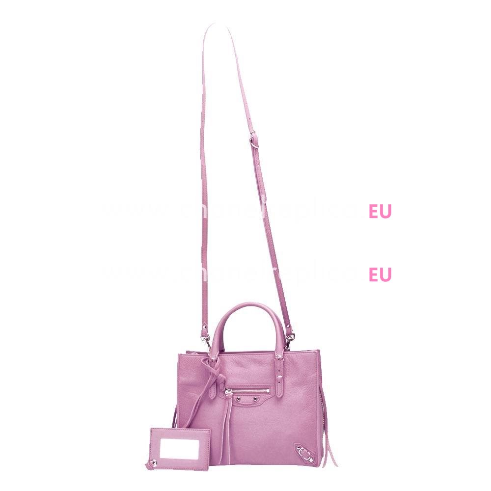 Balenciage Papier Calfskin Silvery hardware Bag Pink Purple B20558075