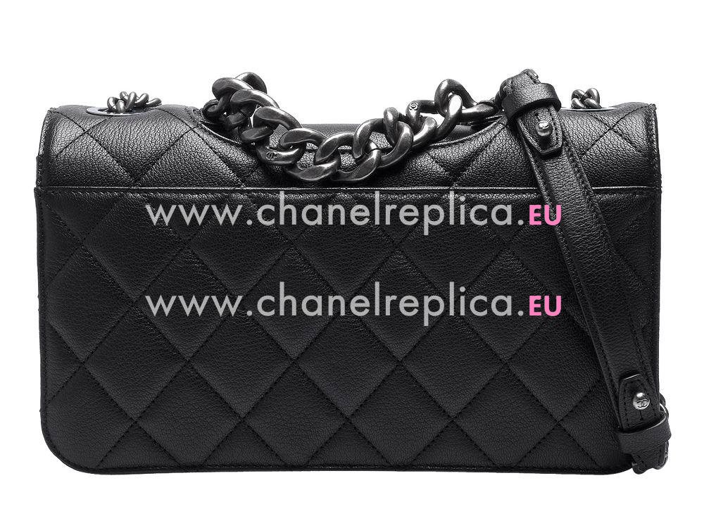 Chanel Bombay Perfect Edge Cowhide Anti-Silver Bag Black A551676