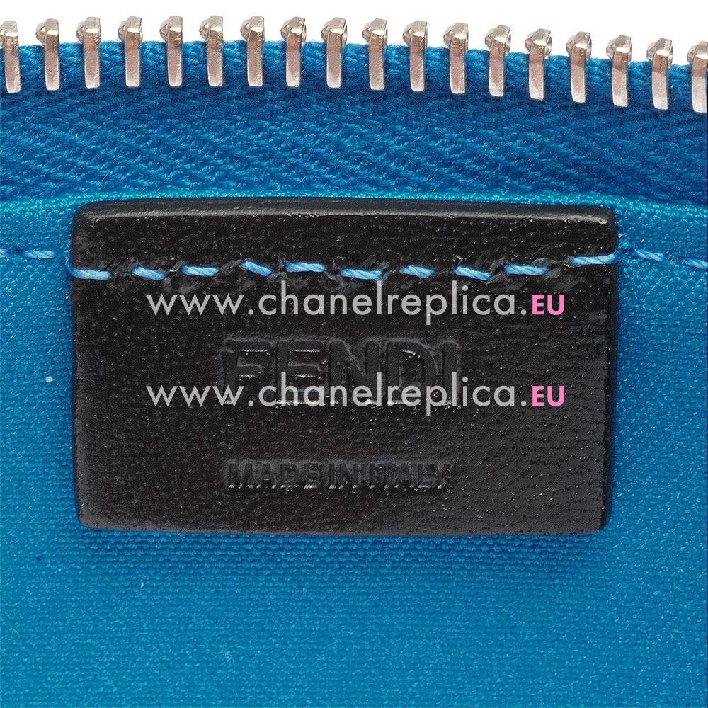 FENDI Monster Crayons Eye Cowhide Leather Handle Bag Blue F1548720