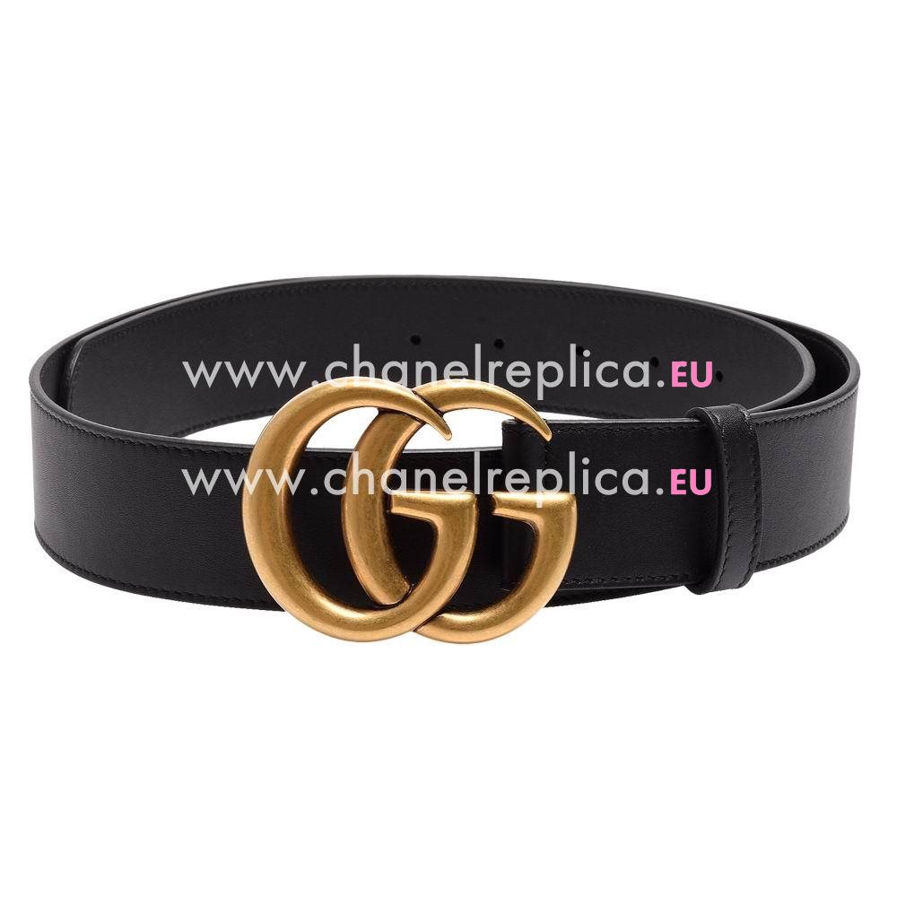 Gucci Black Calfskin Anti-Gold Buckle Belt 400593AP00T