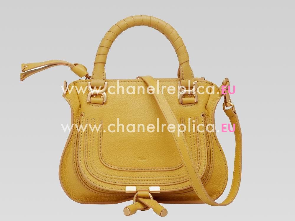 CHLOE Baby Marcie Calfskin Double Handle Bag Citrus C456190