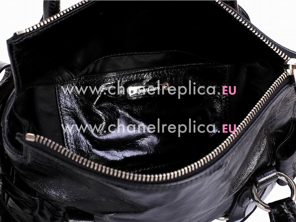 Miu Miu Vitello Lux Calfskin Bow Bag Black MU5111