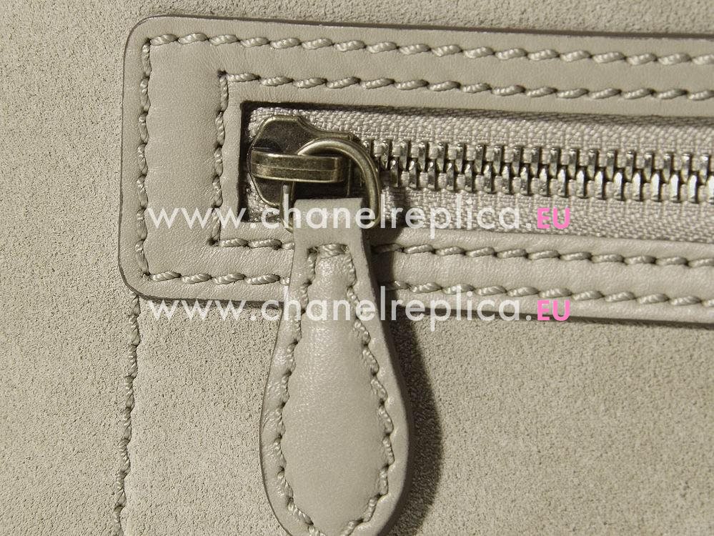 Celine Calfskin/Suede Nano Luggage Micro Mini Bag Gray CE14170