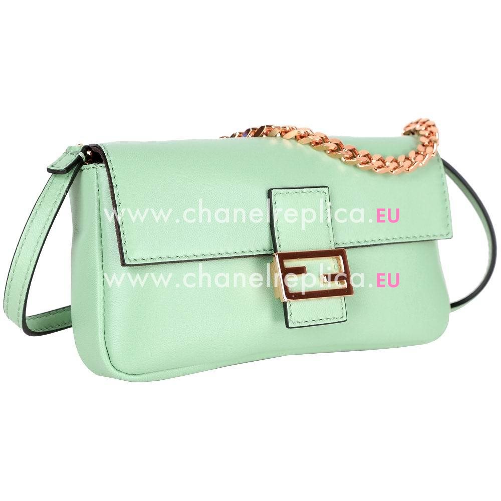 FENDI Micro Baguette Lambskin Mini Bag Water Green F1548656