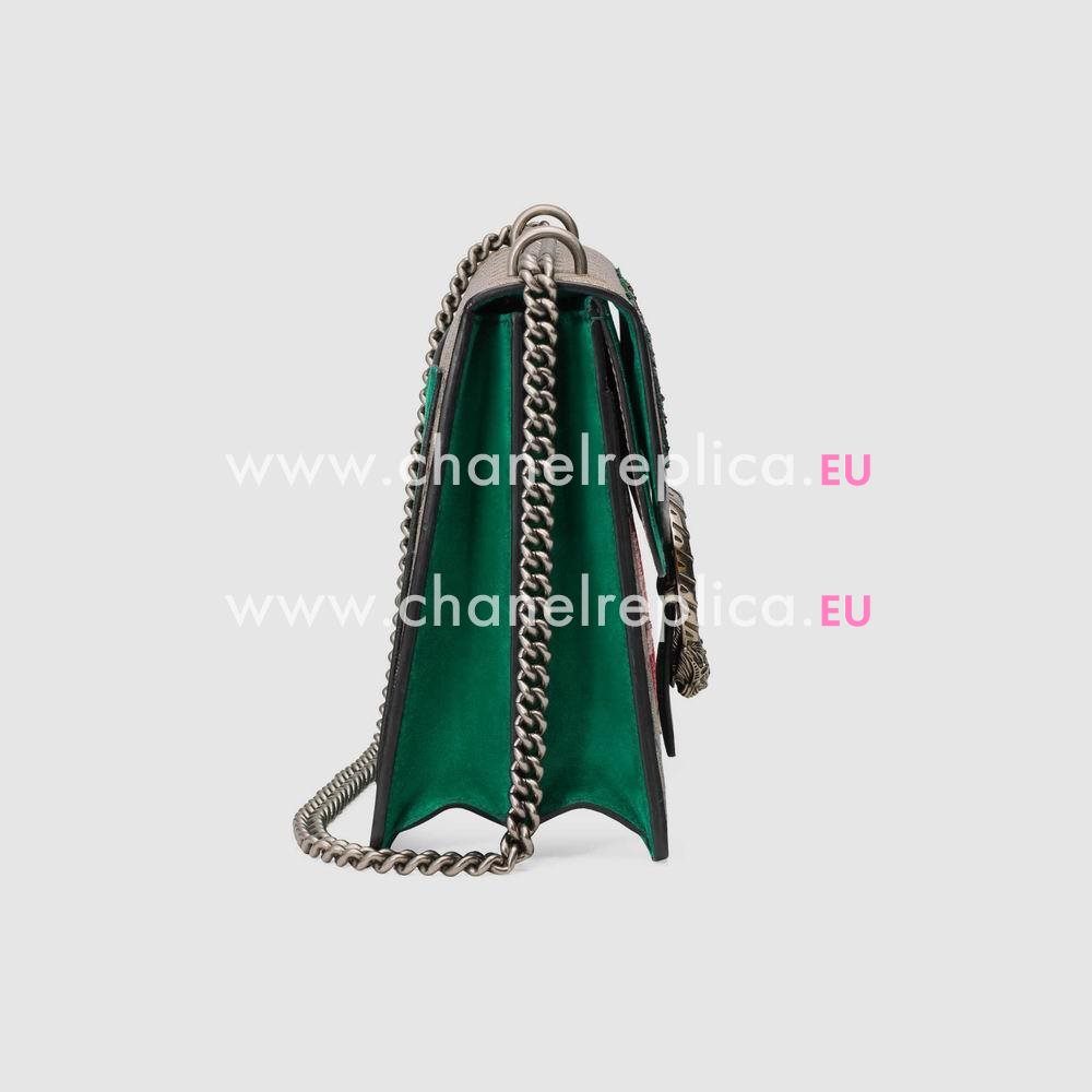 Gucci Dionysus embroidered GG Supreme Canvas shoulder bag Green Style 403348 K9GGN 8041