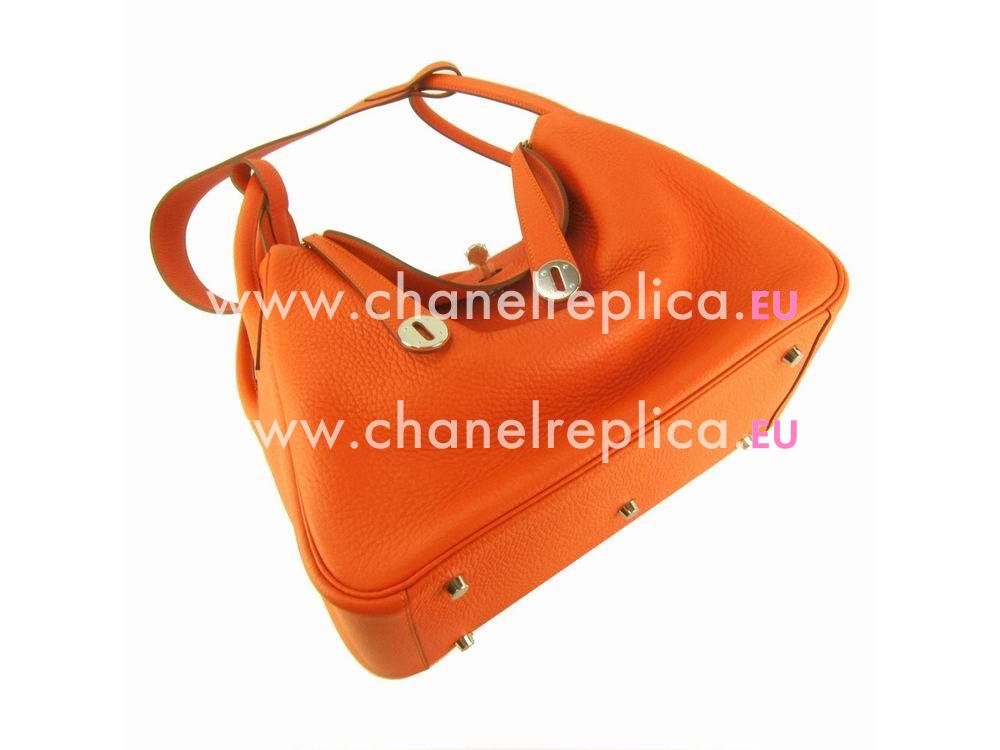 Hermes Lindy 34 Orange Clemence Bag With Gold Hardware LD349JTCTN