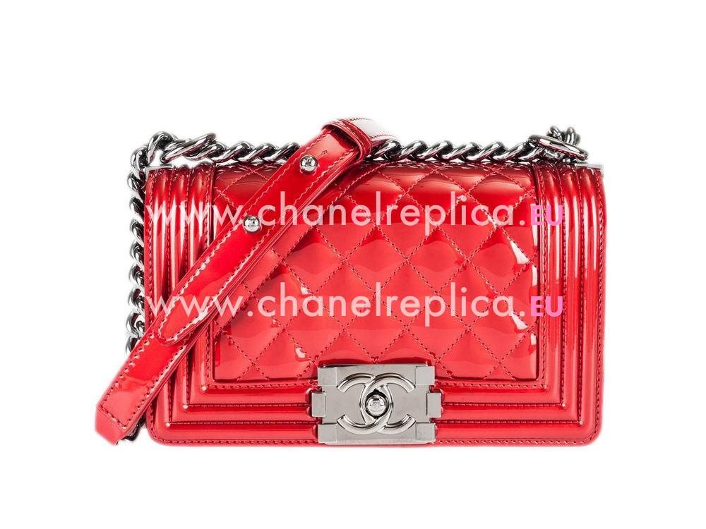 Chanel Boy Collection Patent Leather Mini Size Bag Red A67086