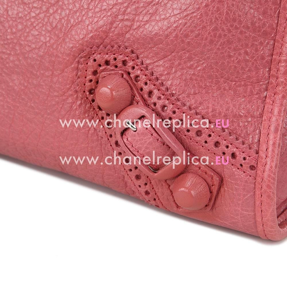Balenciage City Lambskin Silvery hardware Classic Bag Rose red B57232871