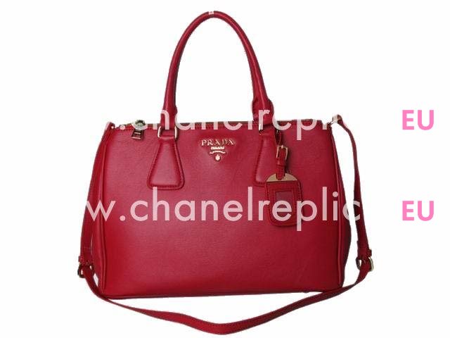 Prada Saffiano Lux Calfskin Tote Bag in Red (medium) PR242122