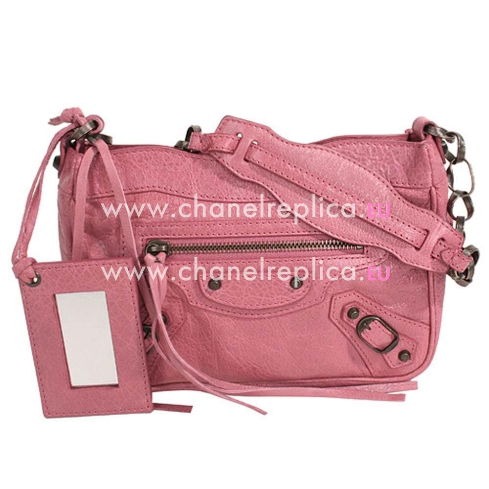 Balenciage Miroir Calfskin Aged Brass hardware Bag Candy Pink B2055071