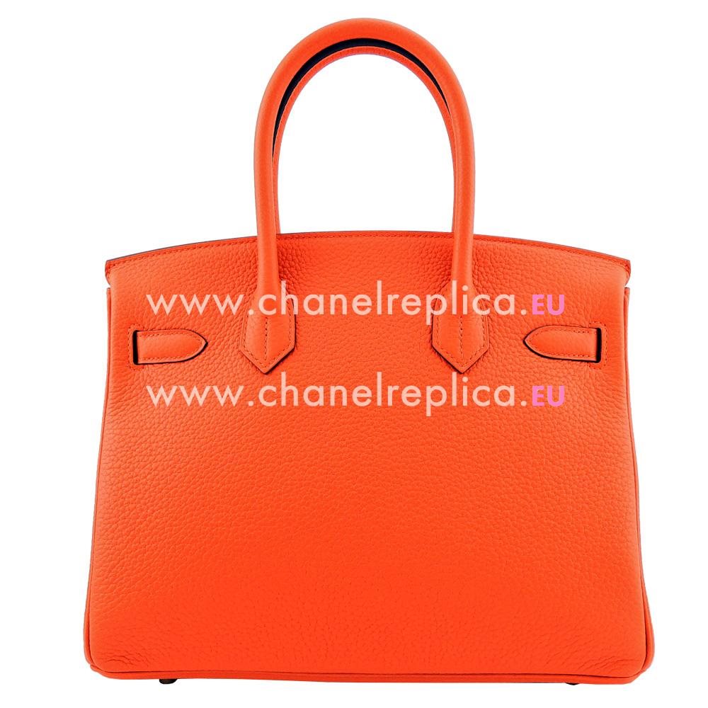 Hermes Birkin 30 Clemence Leather Orange 93 (Gold Hardware) HD529FT