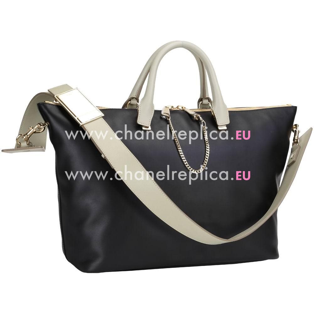 Chloe Baylee Calfskin Hand Bag In Black/Gray C5368996