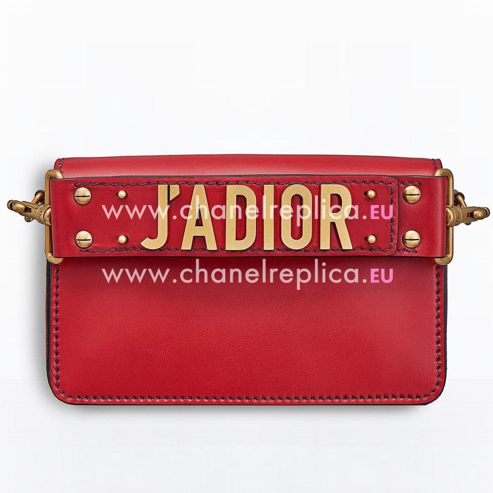Dior FLAP BAG WITH SHOULDER STRAP IN RED CALFSKIN M9001CVQV_M40R