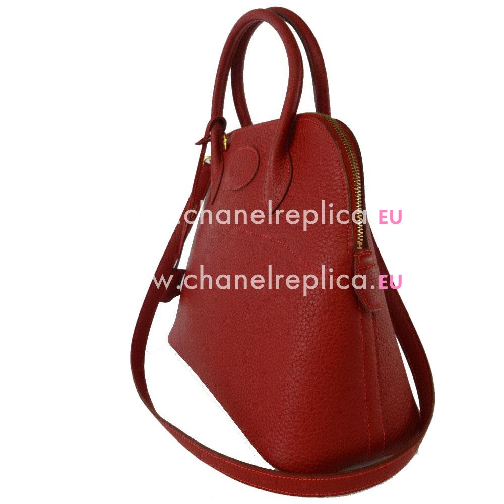 Hermes Bolide 35 Togo Leather Dark Red Palladium Hardware Handbag HBOLIDE35CM