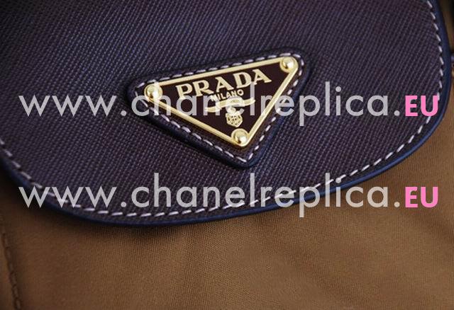 Prada Teaauto Saffiano Classic Triangle Logo Nylon Handle/Shoulder Bag Jujube PR386380
