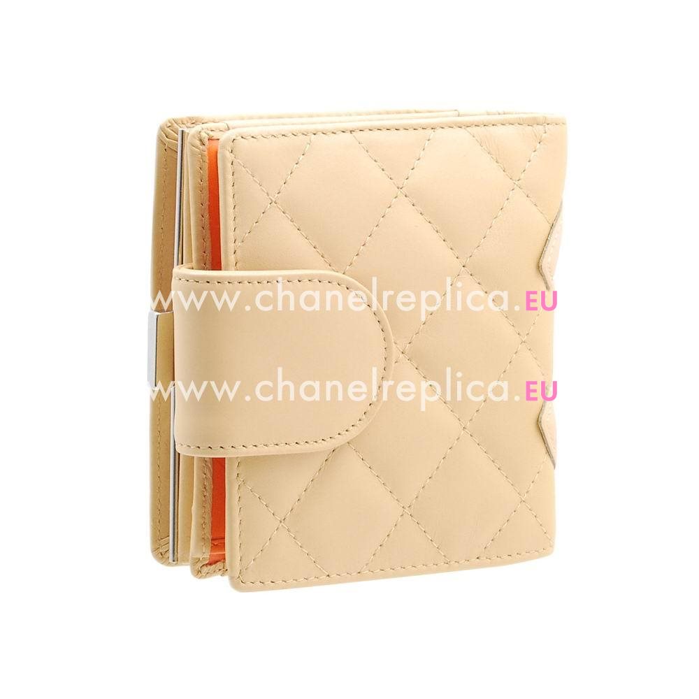 Chanel Lambskin Beige CC Cambon Short Wallet Beige A26721BEI