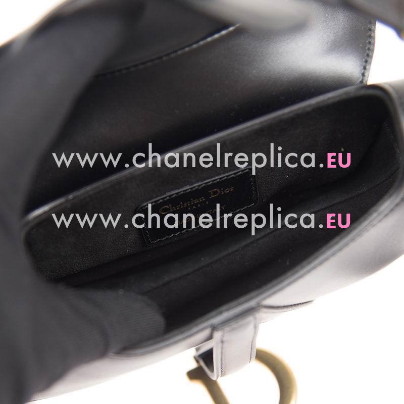 Christian Dior Mini Saddle bag in black calfskin M0447CWGHM900