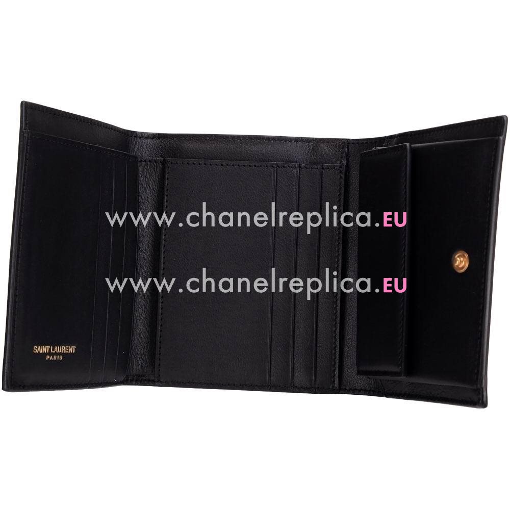 YSL Saint Laurent Paris Calfskin Y Wallets In Black YSL5262549