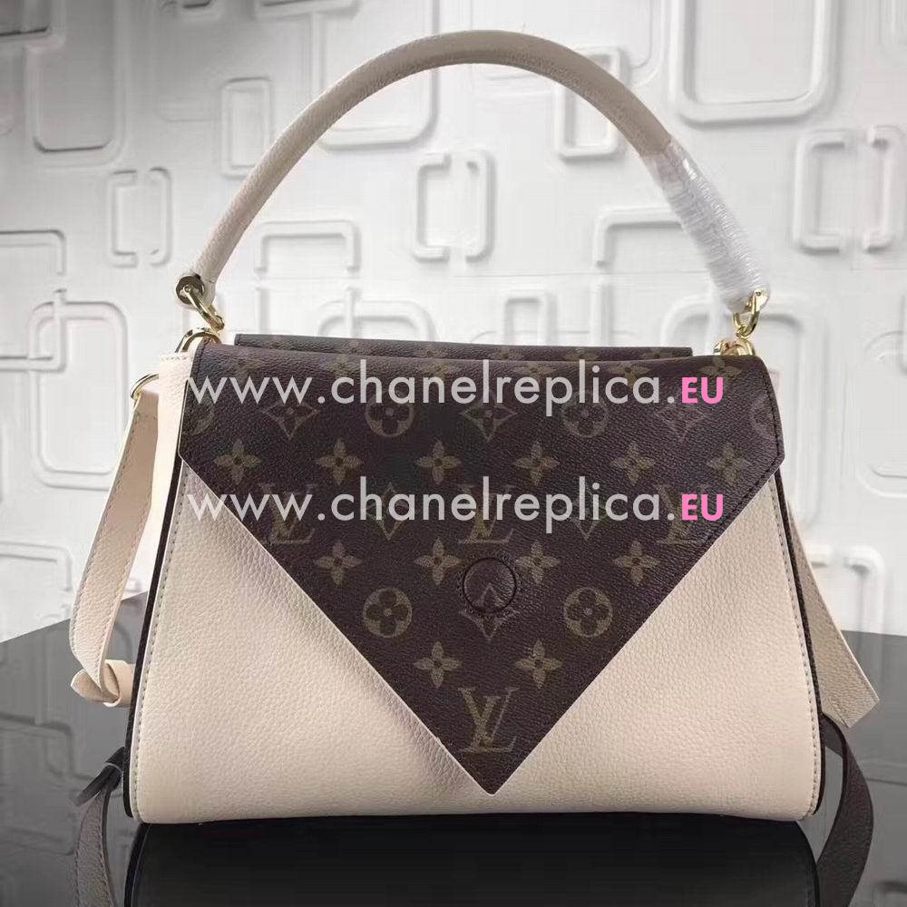 Louis Vuitton Double v calf leather and Monogram canvas Bag M54438