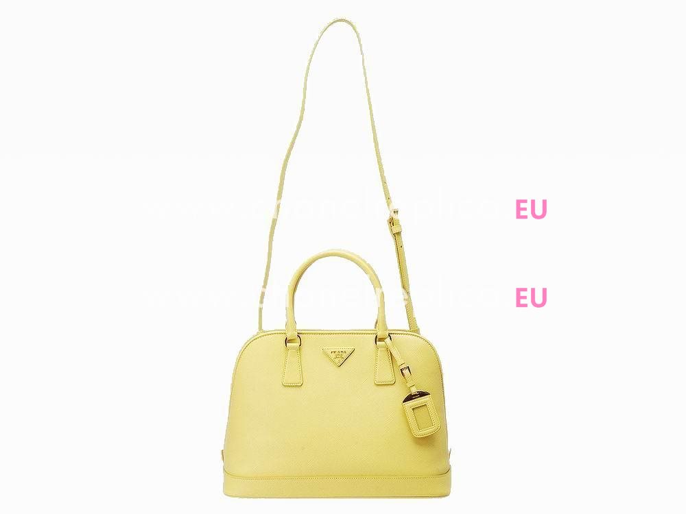 Prada Lux Saffiano Cowhide Handle/Shoulder Bag Yellow P469212