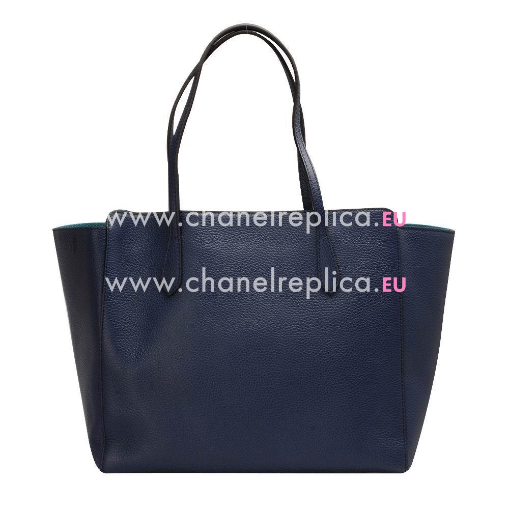 Gucci Swing Caviar Calfskin Leather Bag In Dark Blue G5456967