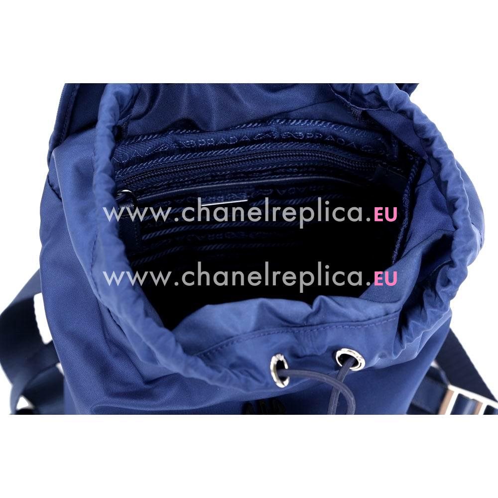 Prada Classic Triangle Nylon Pocket Backpack Blue P7011906