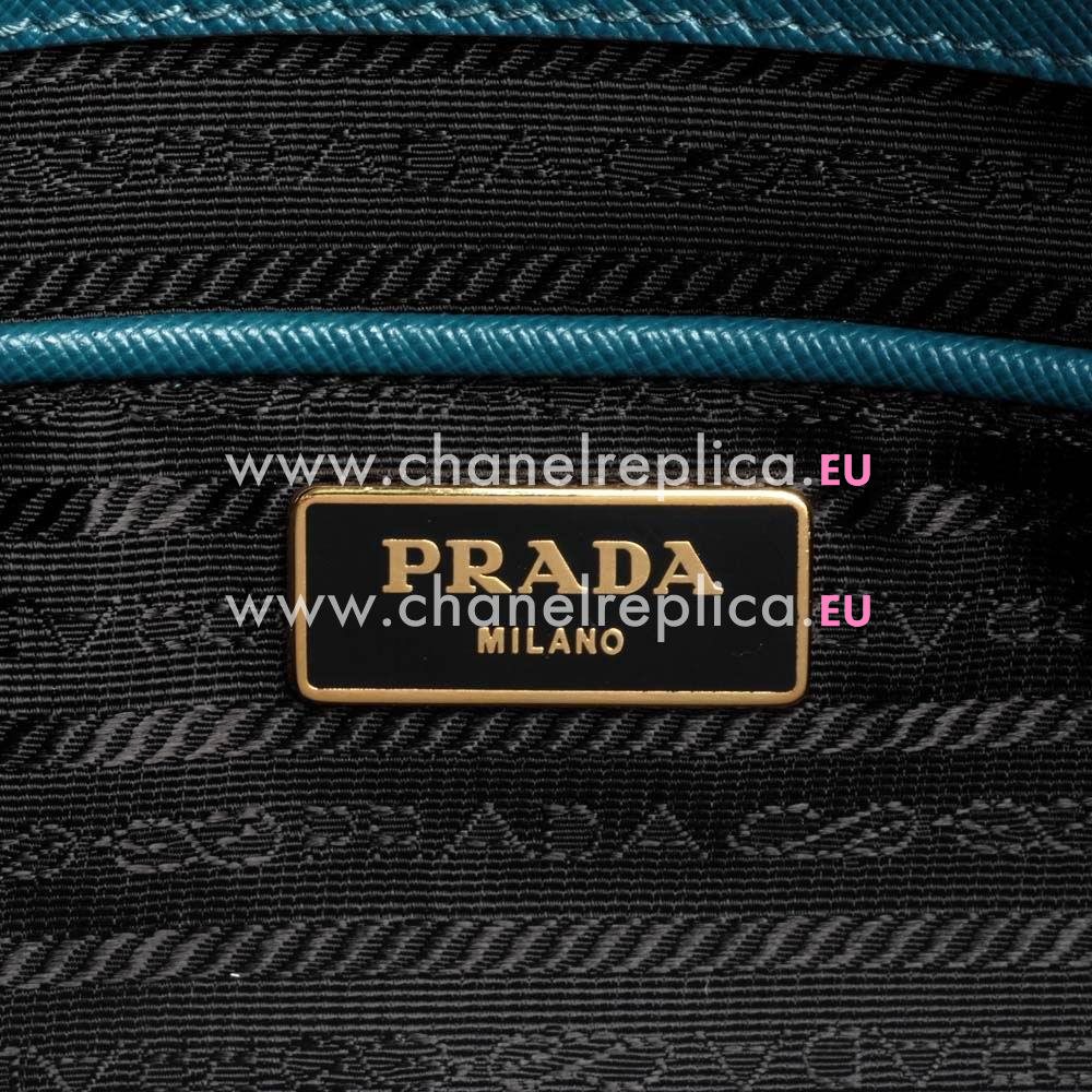 Prada Saffiano Lux Triangle Logo Bag Lake Blue PR588557