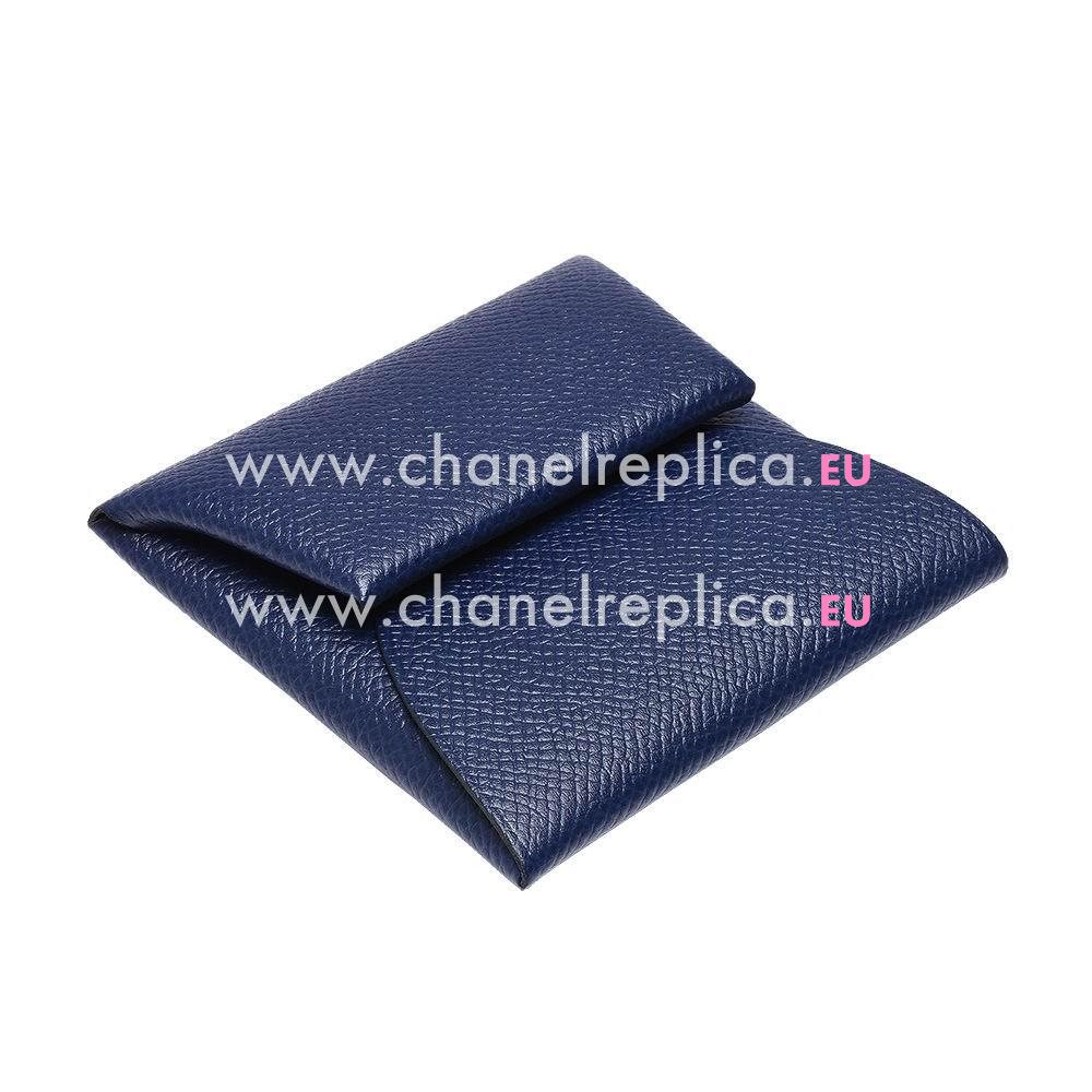 Hermes Bastia Epsom Leather Change Purse Dark Blue H401592