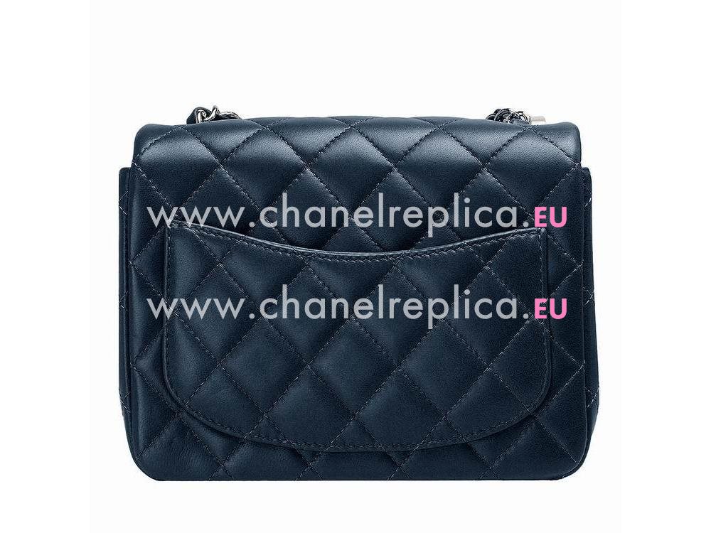 Chanel Mini Coco Lambskin Flap Bag Dark Blue(Silver) A35224