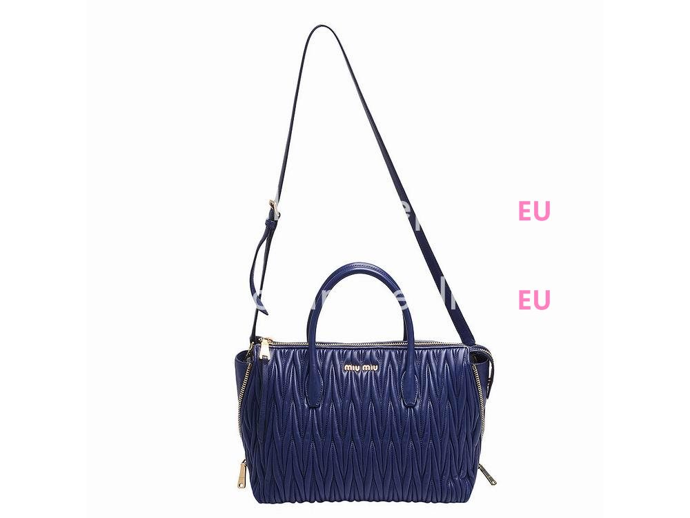 Miu Miu Large Matelasse Lux Nappa Handbag Dark blue RN1019