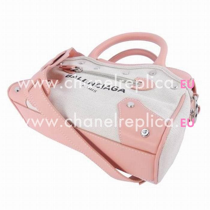 Balenciaga Navy Canvas Mini Bag Beige Pink B6112206