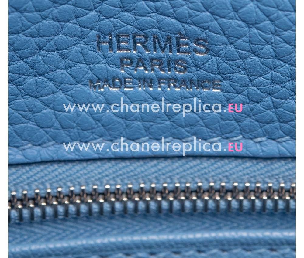 Hermes Ghillies Kelly 32cm Blue Paradise Clemence Leather with Palladium Hardware Handbag HK1032CGK