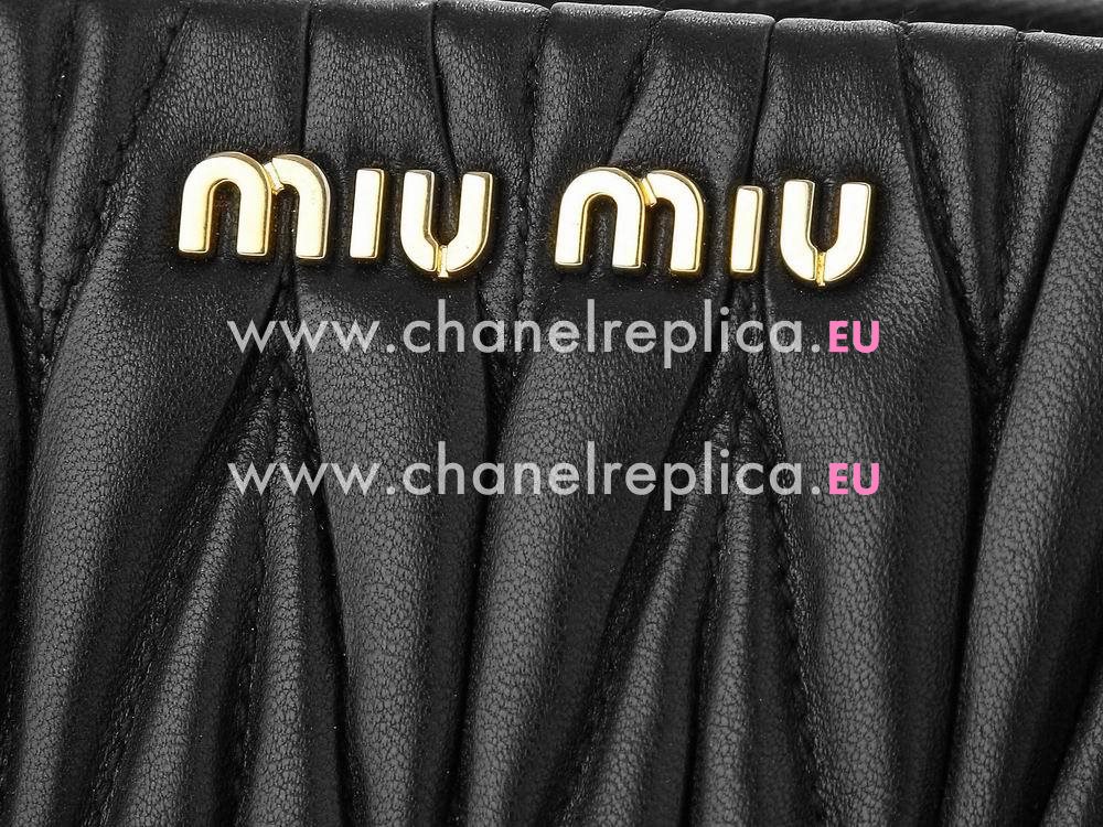 Miu Miu Matelasse Lux Nappa Leather Shoulder Bag Black RN76764