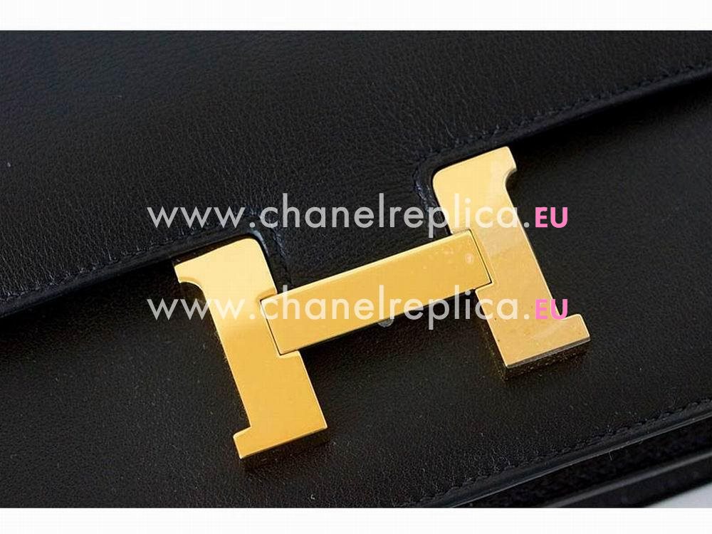 Hermes Constance Elan Black Swift Leather Gold Hardware Shoudbag H1018ELA