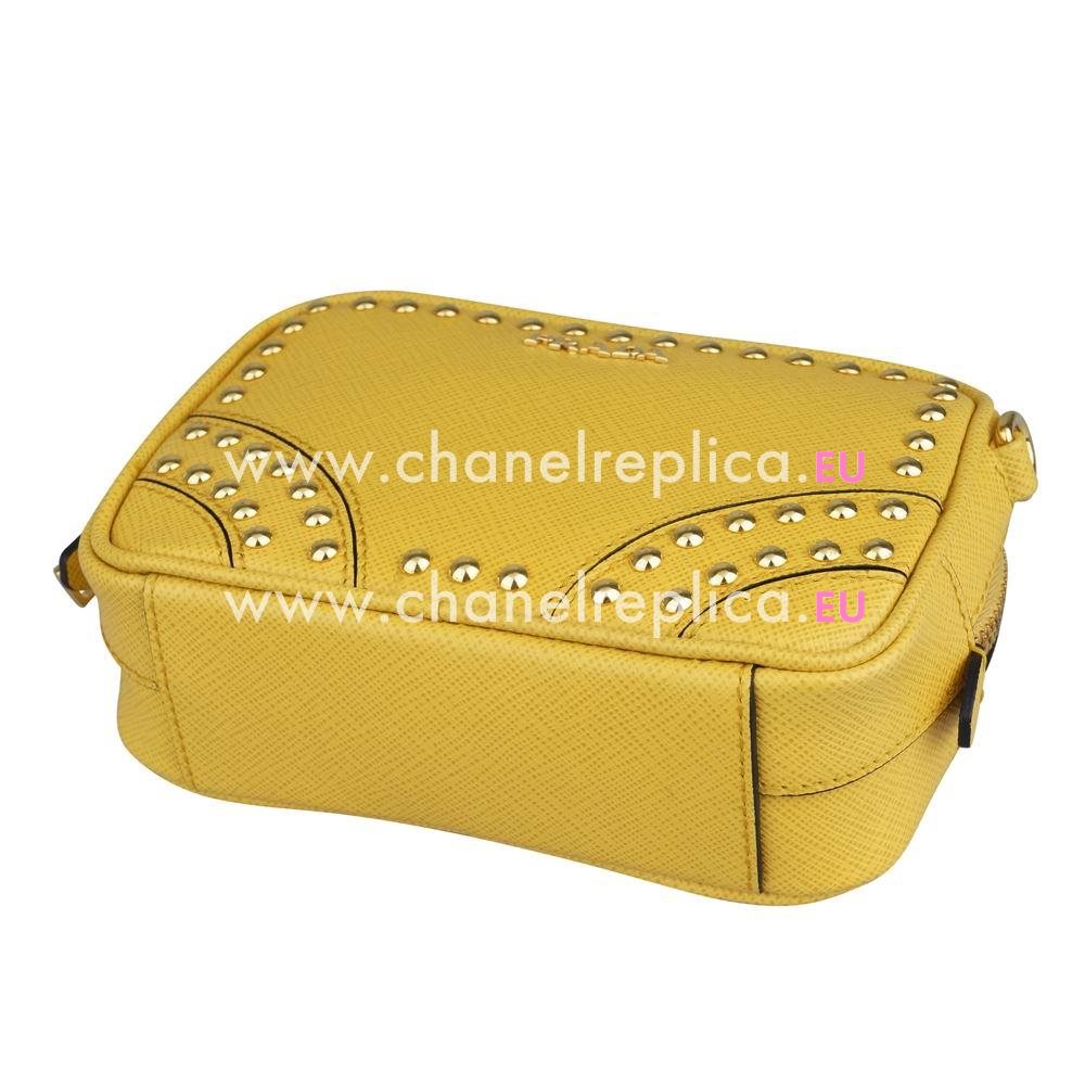 Prada Borchie Relievo Logo Calfskin Bag Yellow PR52F28