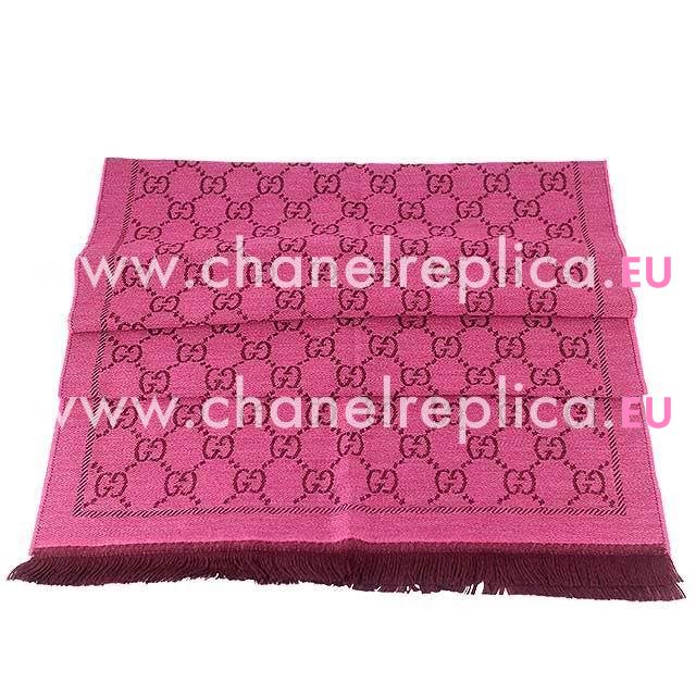 Gucci G Logo Wool Scarf Peach/ Purple Red G6102824