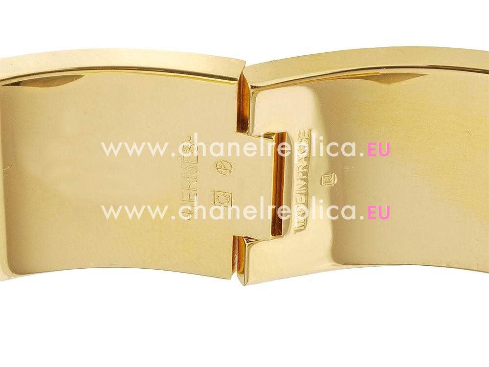 Hermes Medium Click H Logo Enamelled Bracelet Gold/Black HE58480