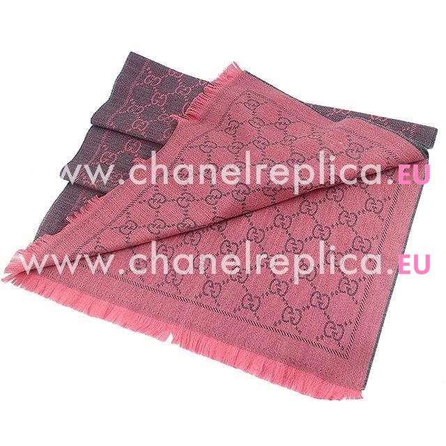 Gucci G Logo Wool Scarf Peach Gray G6102823