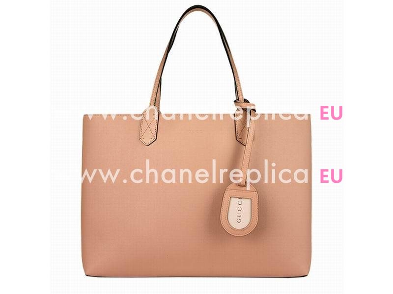 Gucci Calfskin Two Sided Tote Bag In Khaki Pink G372613