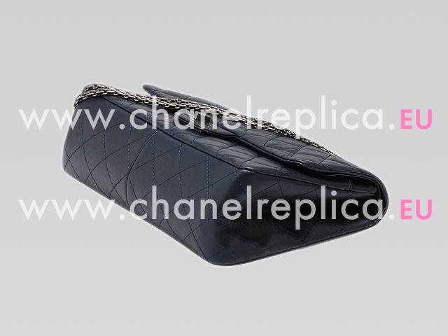 Chanel Calfskin Jumbo Size Bag Dark Blue(AantiQue Silver) A438196