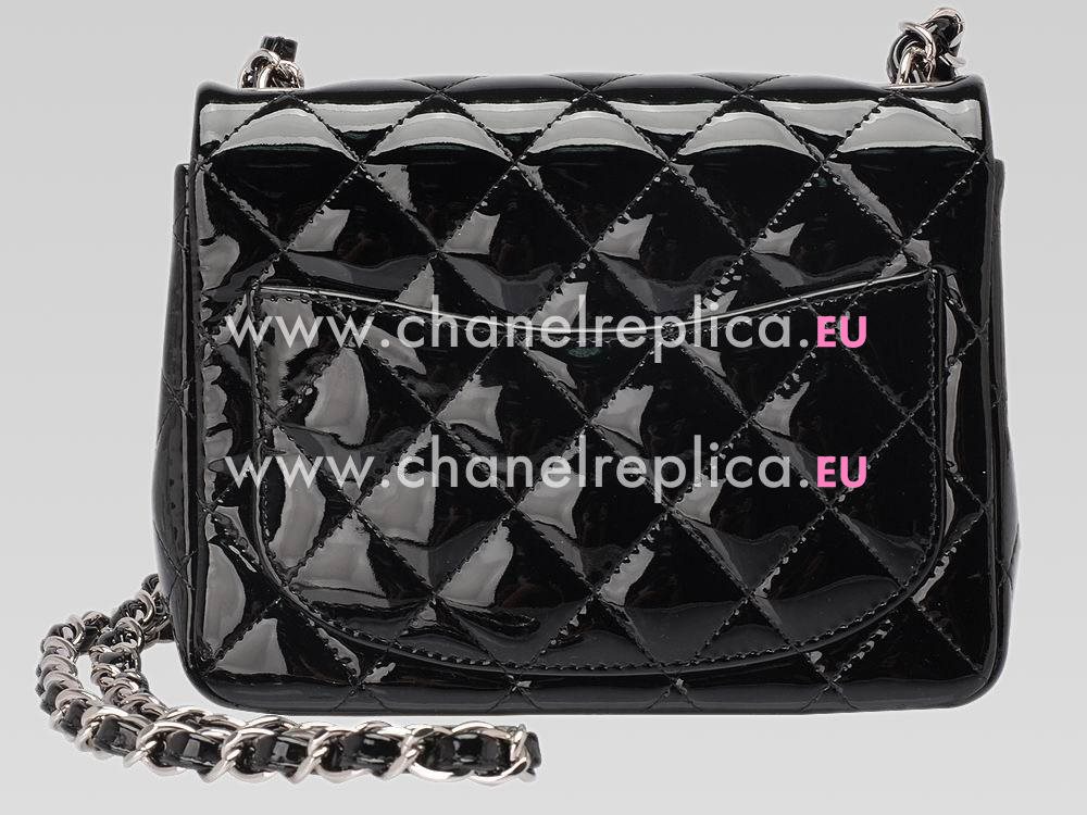 Chanel Patent Mini Coco Bag In Black silver A4571128